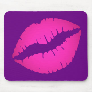 Purple and Hot Pink Ombre Lipstick Kiss Mouse Mat