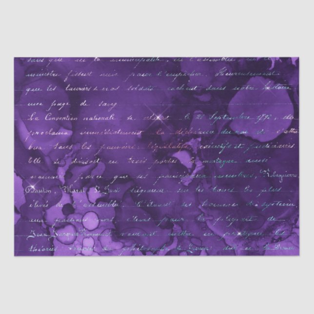Purple and Iridescent Glitter Mermaid Letters Tissue Paper (Front)