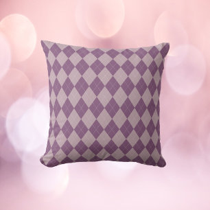 Purple and Lavender Argyle Pattern Cushion