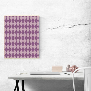 Purple and Lavender Argyle Pattern Poster