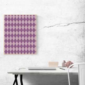 Purple and Lavender Argyle Pattern Poster