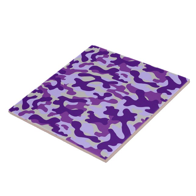 Purple And Lavender Camo Pattern  Tile (Side)