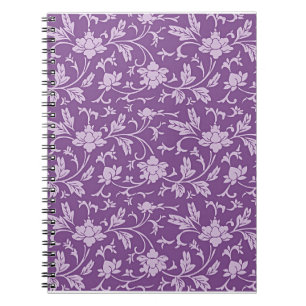 Purple and lavender floral pattern notebook