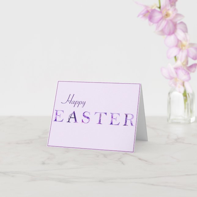 Purple and Lavender Foliage Easter Greeting Card (Orchid)