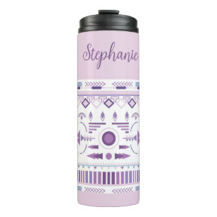 Purple and Lavender Geometric Boho Pattern Thermal Tumbler