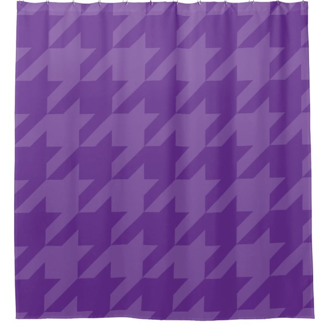 Purple and Lavender Houndstooth Shower Curtain (Front)
