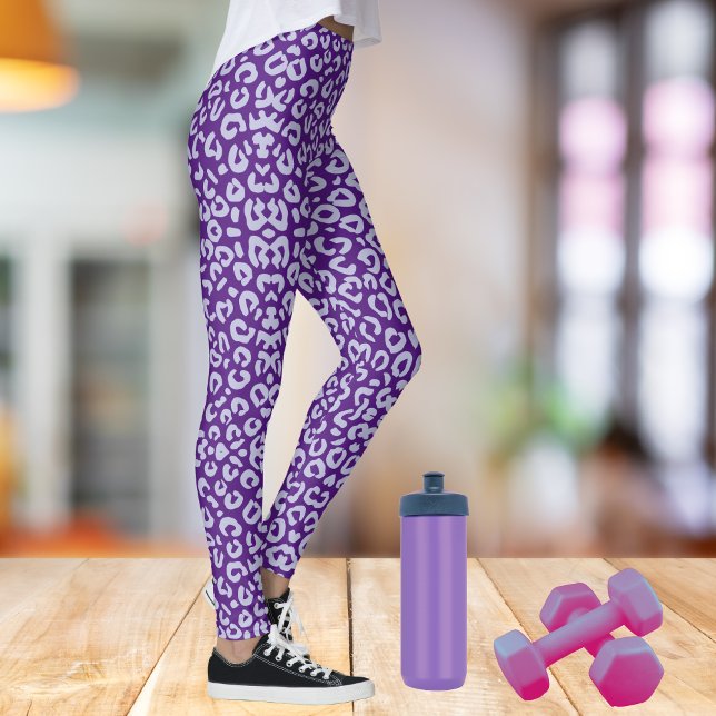 Purple and Lavender Leopard Print Leggings (Creator Uploaded)