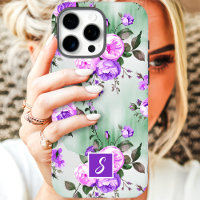 Purple and Lavender Monogram Floral
