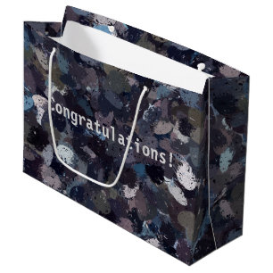 Purple and Lavender Paint Splatter 9163 Large Gift Bag