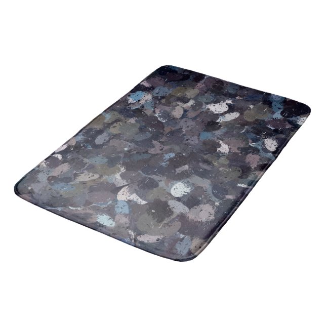 Purple and Lavender Paint Splatter  Bath Mat (Angled)
