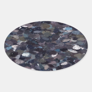 Purple and Lavender Paint Splatter Oval Sticker