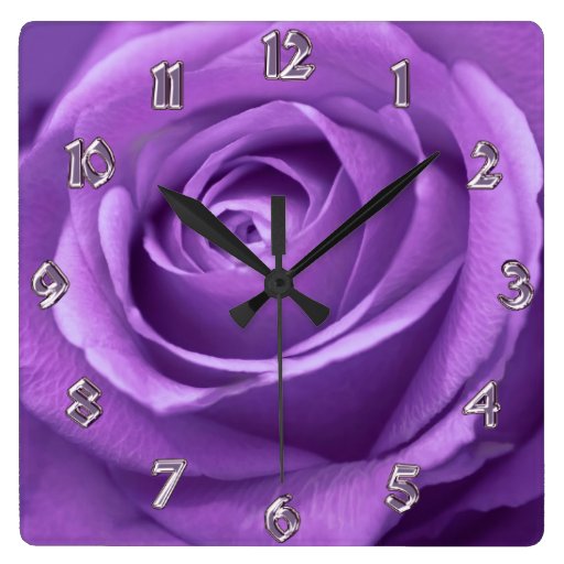 Image of Purple and Lavender Rose Clock