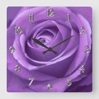 Purple and Lavender Rose Clock