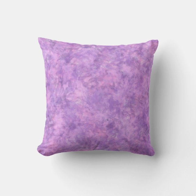 Purple and Lavender Watercolor Marble Cushion (Front)