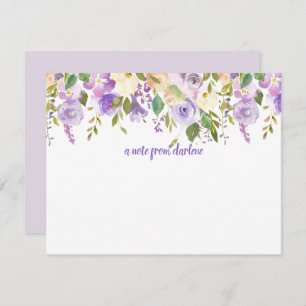 Purple and Lavender Watercolor Roses   Card