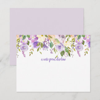Purple and Lavender Watercolor Roses | Card