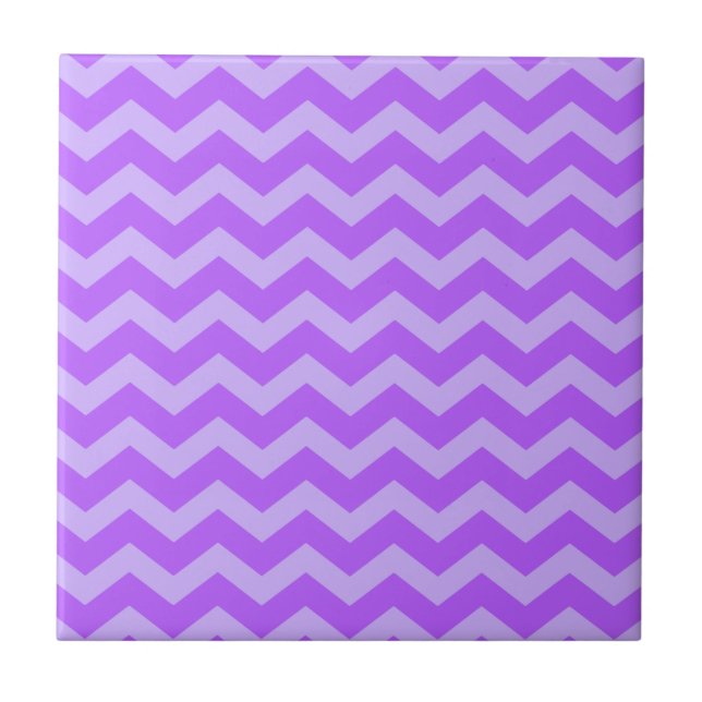 Purple and Lavender Zigzags Tile (Front)