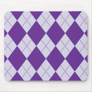 Purple and Light Purple Argyle Pattern Mouse Mat
