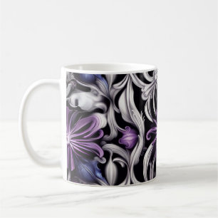 Purple and Light Purple Flower Abstract Art Coffee Mug