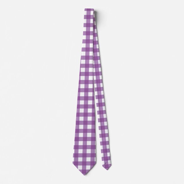 Purple and Light Purple Gingham Tie (Front)