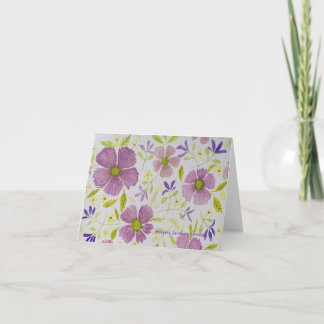 Purple and Lilac floral Note/Greeting Card