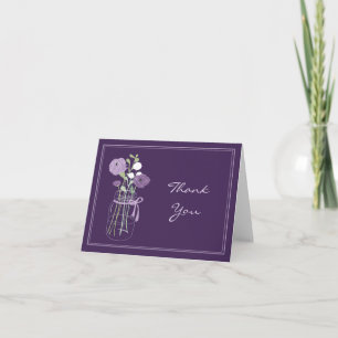 Purple and Lilac Mason Jar Thank You Cards