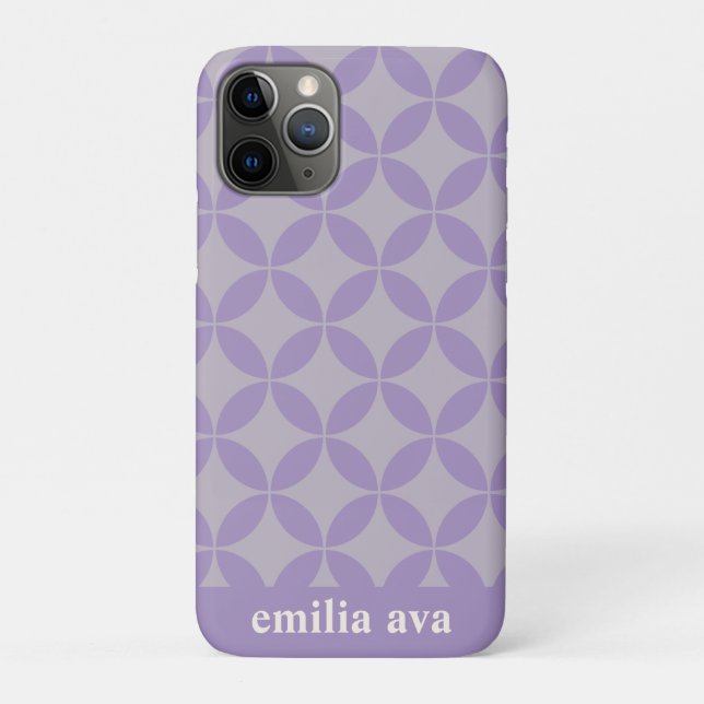 Purple and Lilac Mid Century Modern Personalised Case-Mate iPhone Case (Back)