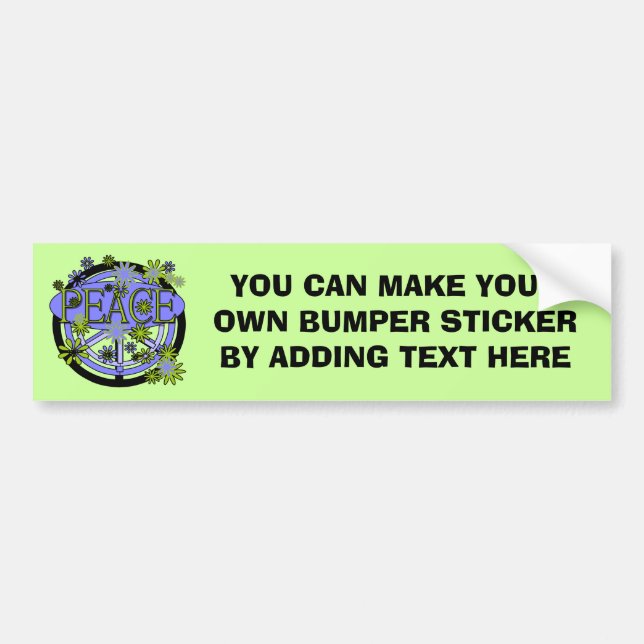 Purple and Lime Peace T-shirts and Gifts Bumper Sticker (Front)