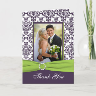 Purple and Lime Thank You Card with Photo