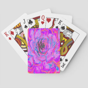 Purple and Magenta Succulent Sedum Rosette Playing Cards