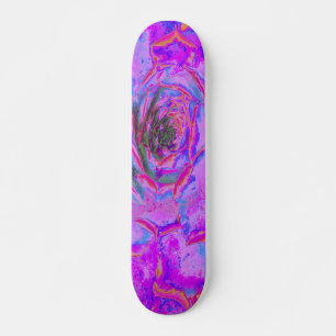Purple and Magenta Succulent Sedum Rosette Skateboard