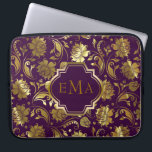 Purple And Metallic Gold Floral Pattern Laptop Sleeve<br><div class="desc">Elegant dark purple and metallic gold floral pattern. It is available on other products.</div>
