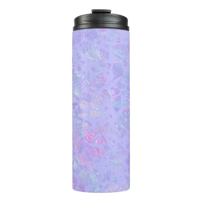 Purple and Multicolor Flakes Thermal Tumbler (Front)