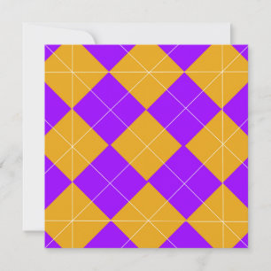 Purple and Orange Argyle Card