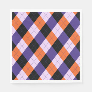 Purple and orange diagonal stripes napkin