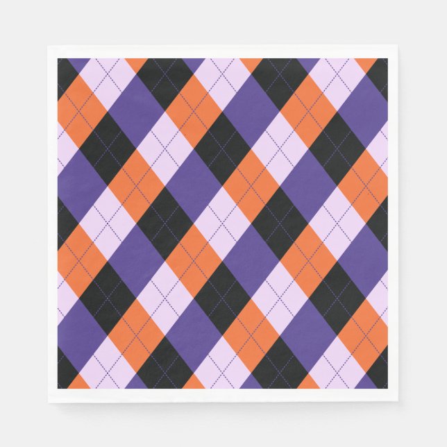 Purple and orange diagonal stripes napkin (Front)