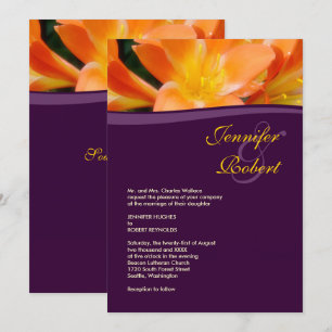 Purple and Orange Formal Wedding Invitation