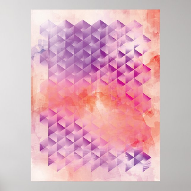 Purple and Orange Geometric Poster (Front)