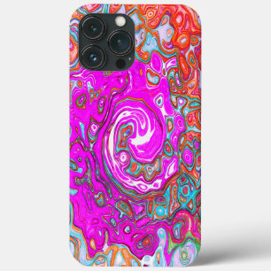Purple and Orange Groovy Abstract Retro Swirl iPhone 13 Pro Max Case