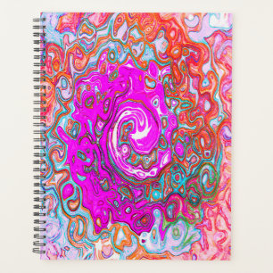 Purple and Orange Groovy Abstract Retro Swirl Planner