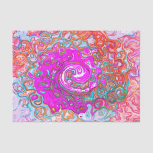 Purple and Orange Groovy Abstract Retro Swirl Tissue Paper