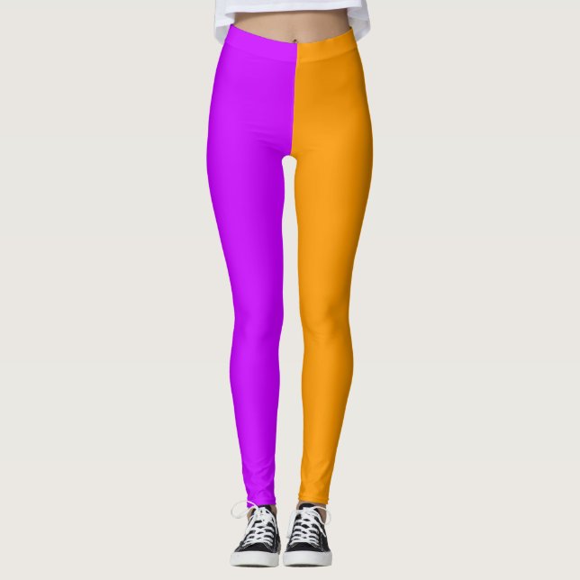 Purple and Orange Halloween Leggings (Front)