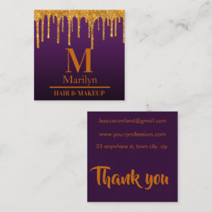 PURPLE AND ORANGE HALLOWEEN SQUARE BUSINESS CARD