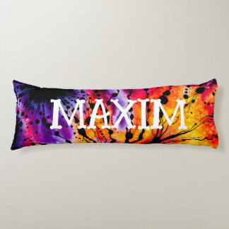 Purple and Orange Halloween Tie Dye Body Cushion