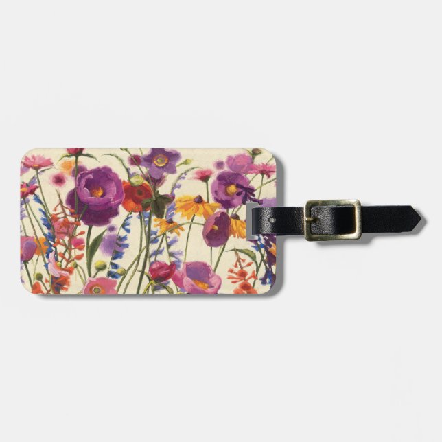 Purple and Orange Poppy Melody Luggage Tag (Front Horizontal)