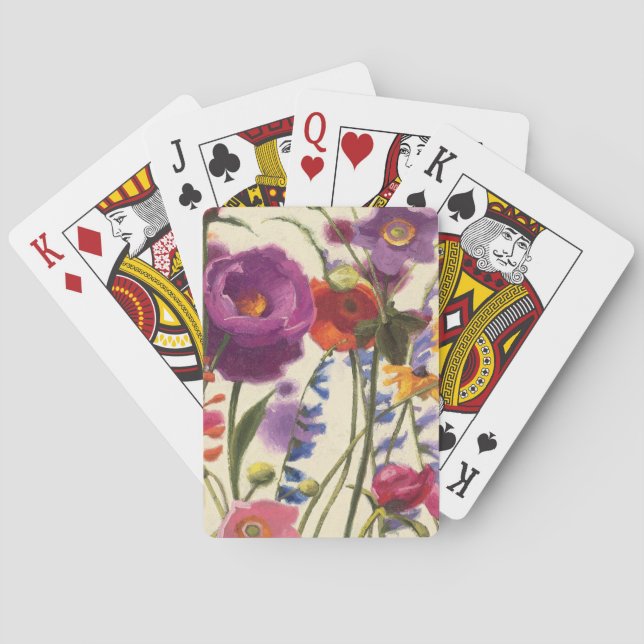 Purple and Orange Poppy Melody Playing Cards (Back)