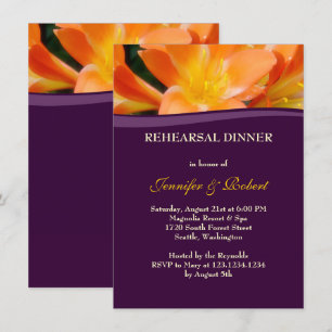 Purple and Orange Rehearsal Dinner Party Invitation