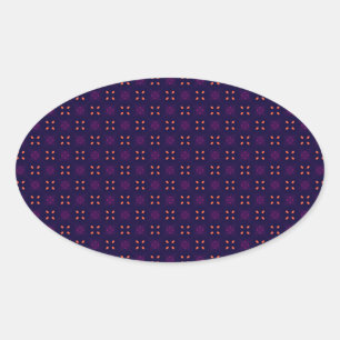 Purple and Orange School Spirit Sports Team Oval Sticker