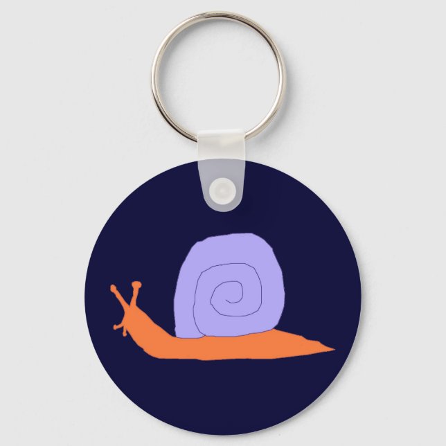 Purple and Orange Snail keychain (Front)