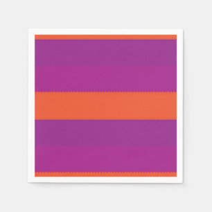 Purple and orange striped napkin